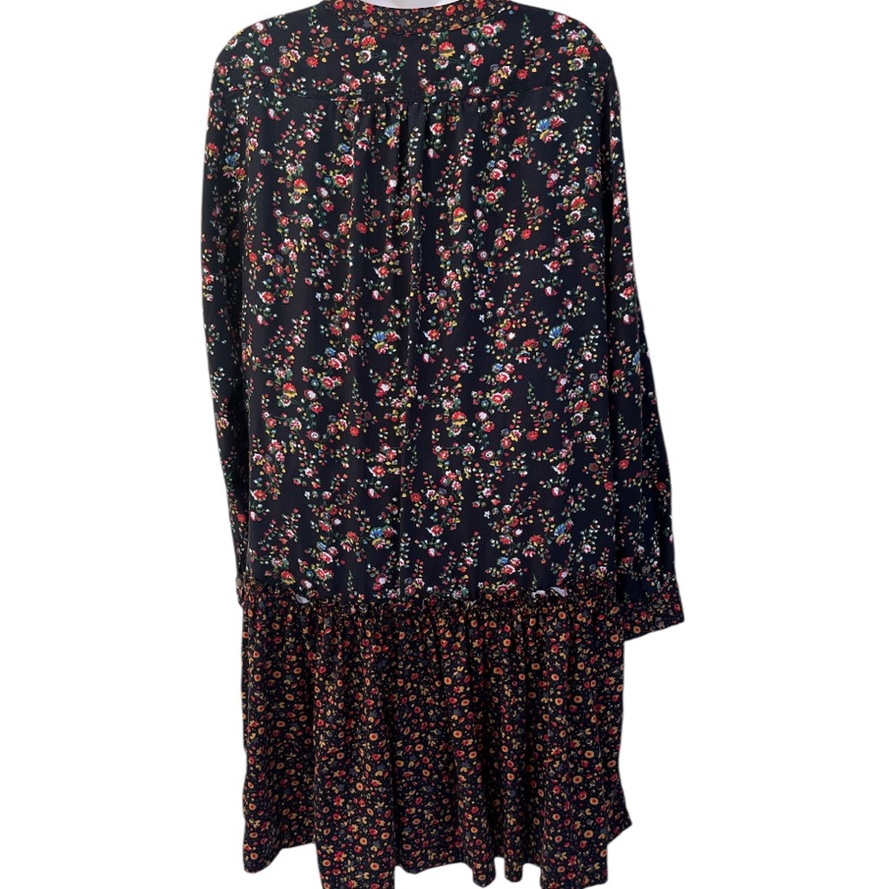 Anthropologie Maeve Marlie Button-Front Tunic Floral Long Sleeved Dress 8 - Picture 4 of 12